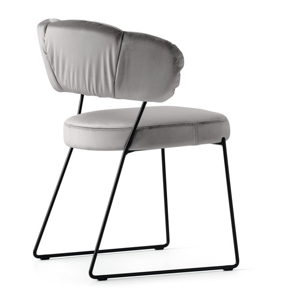 Calligaris Quadrotta Upholstered Chair with Metal Frame and Plush Back